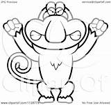 Monkey Proboscis Cartoon Angry Clipart Outlined Cory Thoman Coloring Vector 2021 sketch template