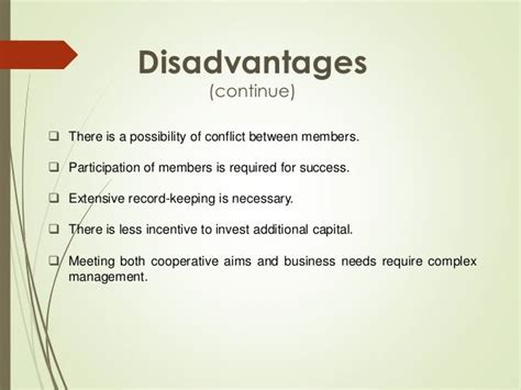 advantages  disadvantages   operatives