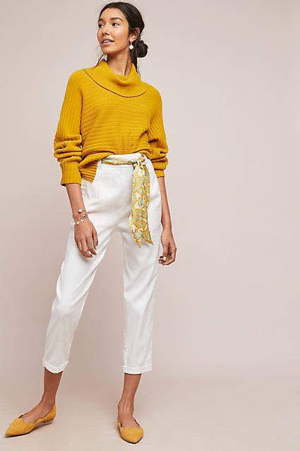 Ett Twa Nias Belted Pants Ankle Pants Women Belted Pants Pants For