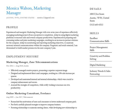 facts  simple resume sample  word format simple
