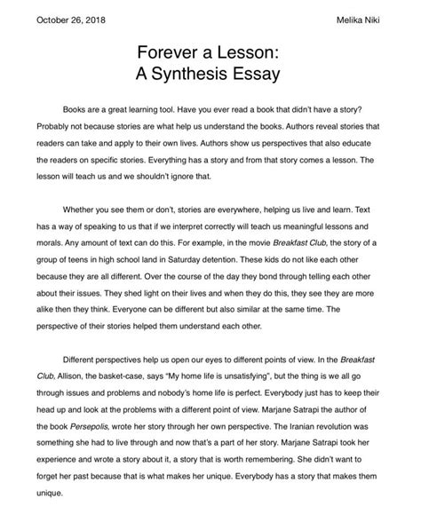 synthesis essay melikas blog