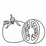 Tomatoes Coloring Sliced Pages Coloringbay sketch template