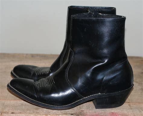 vintage mens western zip  ankle boots size