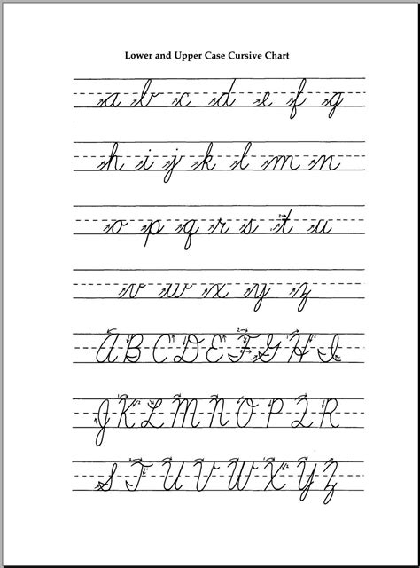 uppercase  lowercase alphabet worksheets cursive alphabet chart