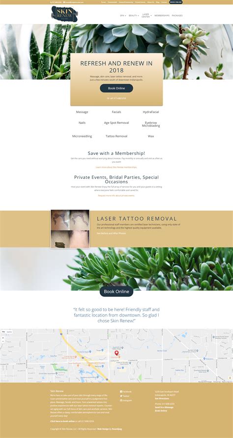 skin renew day spa day spa website sample roundpeg