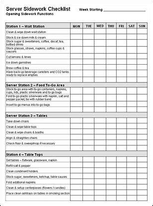 restaurant checklist template google search cleaning checklist template restaurant management