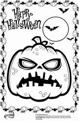Halloween Coloring Pages Scary Pumpkin Printable Sheets Objects Happy Pumpkins Teamcolors Cute Bat Creepy Kids Very sketch template