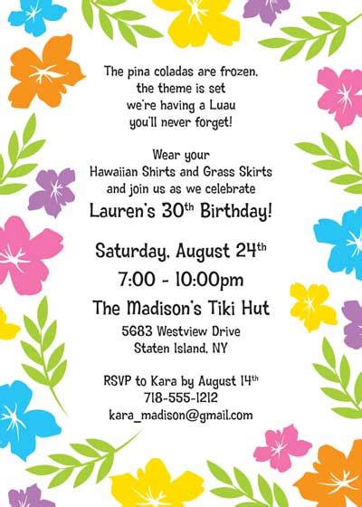 luau birthday party invitation