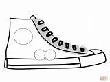 Coloring Pages Shoes Shoe High Clipart Converse Sneaker Printable Jordan Template Print Popular sketch template