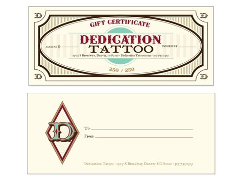 tattoo gift certificate template   clip  tattoo