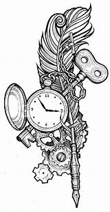 Coloring Pages Steampunk Drawings Tattoos sketch template