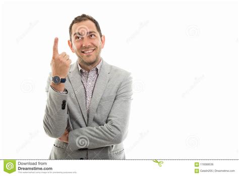 portrait  business man showing figuring  gesture stock photo image  businessman