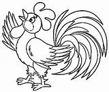 Rooster Colouring Printcolorcraft Crowing sketch template