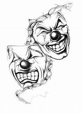 Leprechaun Drawings Payasos Cry Theater эскизы маски тату Sketches Clipartmag Maske Tiki Tatuaje Estudio Deportes Mascaras Clown Joker sketch template