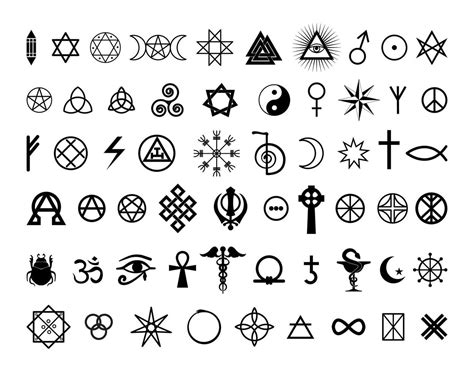 set  esoteric  occult symbols  vector art  vecteezy
