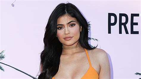 kylie jenner shows off sequin orange mini dress in new