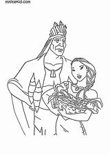 Pocahontas Coloring Powhatan sketch template