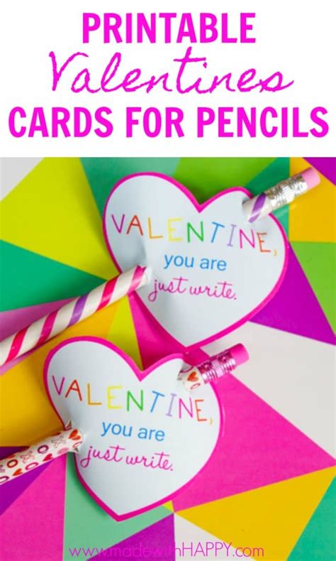 pencil valentine  printable   happy