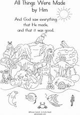 Creation Coloring Pages Bible Story Printable Sunday School Kids Sheets Color Children Activity Printables Preschool God Toddlers Preschoolers Crafts Days sketch template