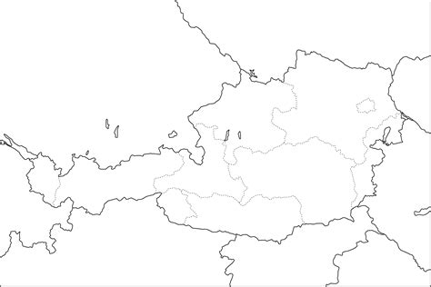 politische landkarte von oesterreich mit verwaltungsgrenzen