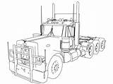 Truck Coloring Pages Semi Peterbilt Trailer Kenworth Tractor Horse Drawing Trucks Printable Camper Cabover Line Color Getdrawings Trailers Sketch Christmas sketch template