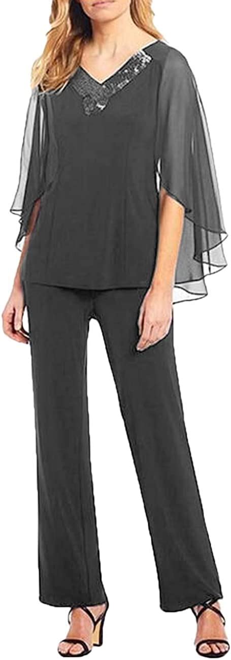 hyc two pieces mother of the bride pant suits v neck jumpsuits wedding