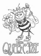 Coloring Bee Queen Pages Adult Bees Cute Color So Printable Getcolorings sketch template