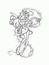 Winx Coloring Flora Pages sketch template