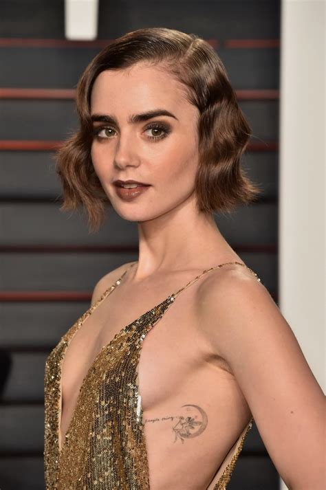 lily collins showing sideboob huge cleavage and legs porn pictures xxx