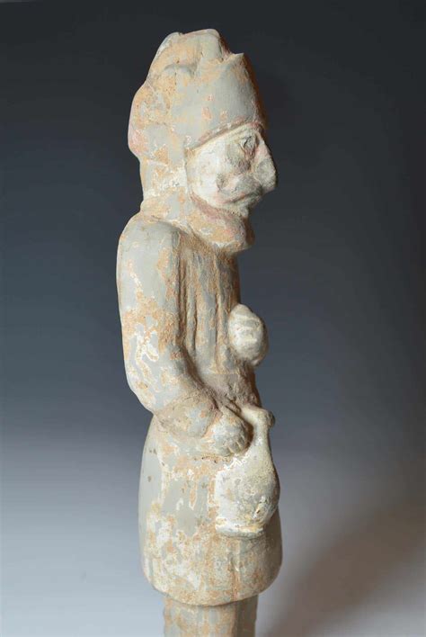 rare han dynasty grey pottery figure circa  bce  ce china sold tribalartantiquescom