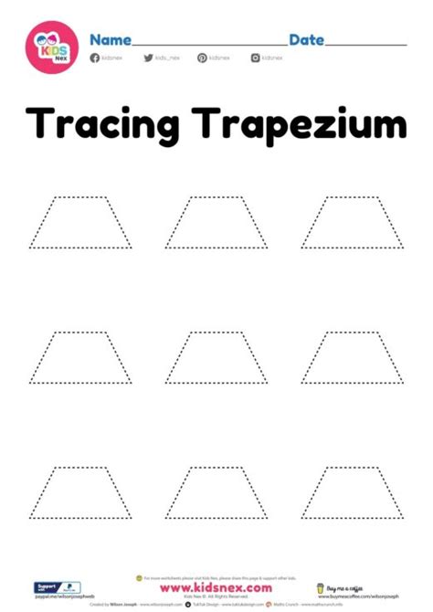 trapezium shape worksheet  printable   preschool