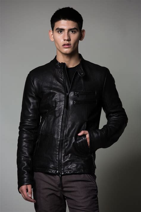 virdi anne leather jackets leather men anne mens fashion  picture clothes black moda