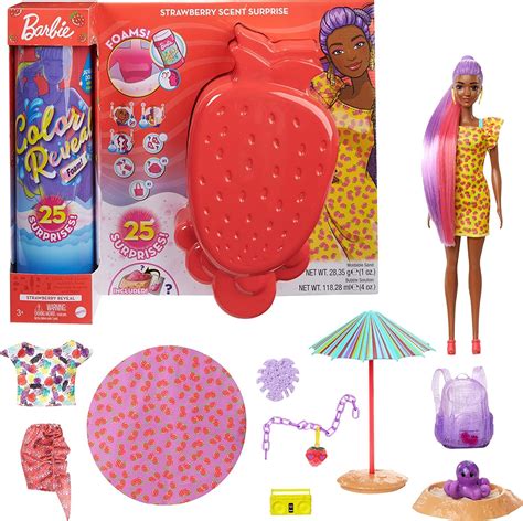 amazoncom barbie color reveal foam doll pet friend
