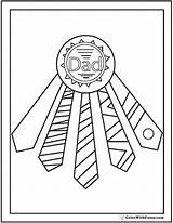 Coloring Pages Dad Award Fathers Tie Father Colorwithfuzzy Ribbons sketch template