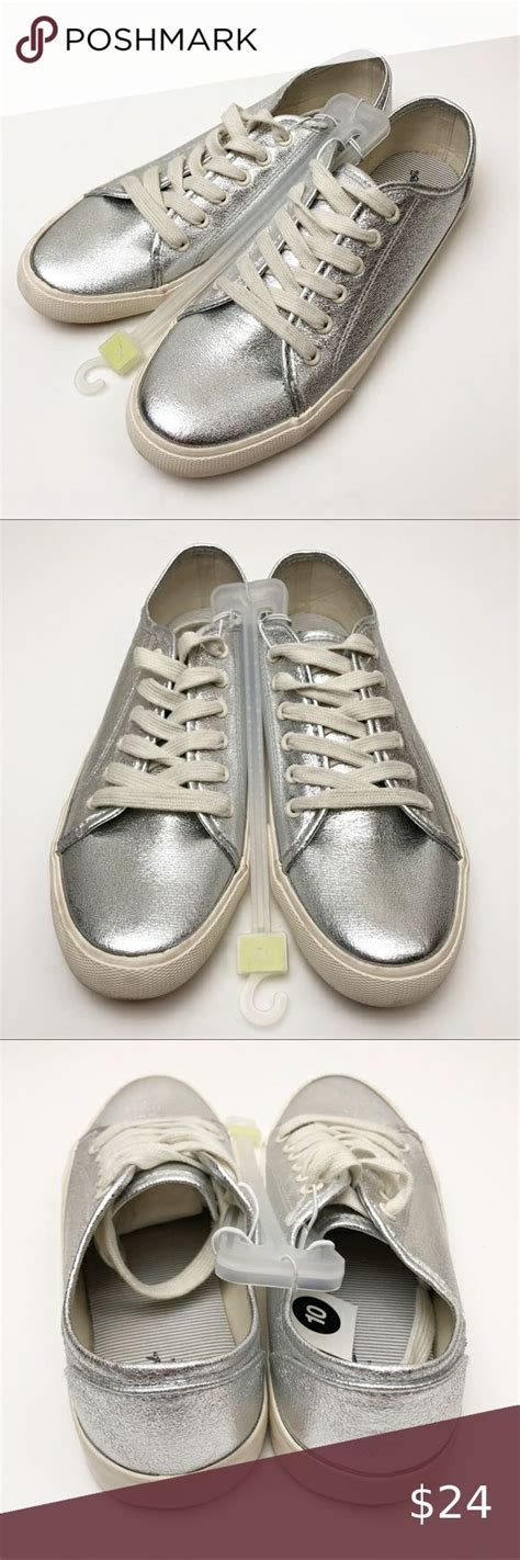 universal thread silver metallic sneakers add  shine   laid