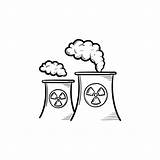 Gezeichnete Skizze Atomica Atomkraftwerks Drawn Atomkraftwerk Schizzo Disegnata sketch template