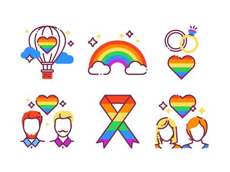 lgbt pride color line icons set by blackwoods design on dribbble