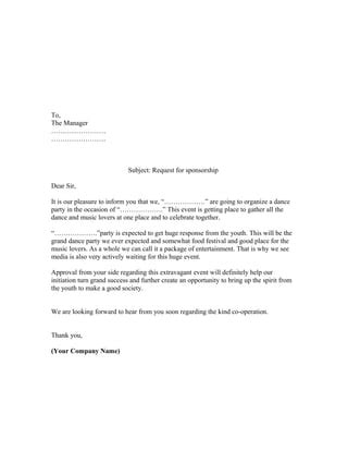 sample sponsorship request letter  christmas party  document