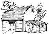 Coloring Pages Country House Stable Color Barn Wooden Drawing Printable Farm Kids Description Farming Print Sheets sketch template
