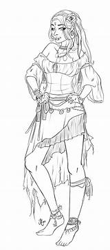 Coloring Pages Pirate Lineart Gypsy Oc Deviantart Book Drawing Adult sketch template