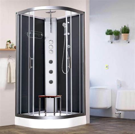 vidalux pure mm  mm black quadrant hydro shower cubicle