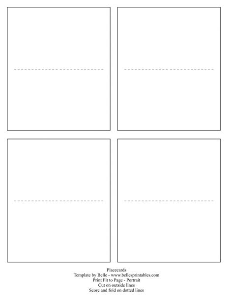 table  cards template