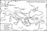 Crusade Map First Routes Crusades Blank Europe Medieval During Maps Reproduced sketch template