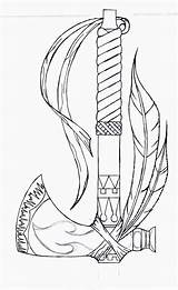 Native Drawings Tomahawk Indias Indios Tattoosplendour Indigenas Terrific sketch template