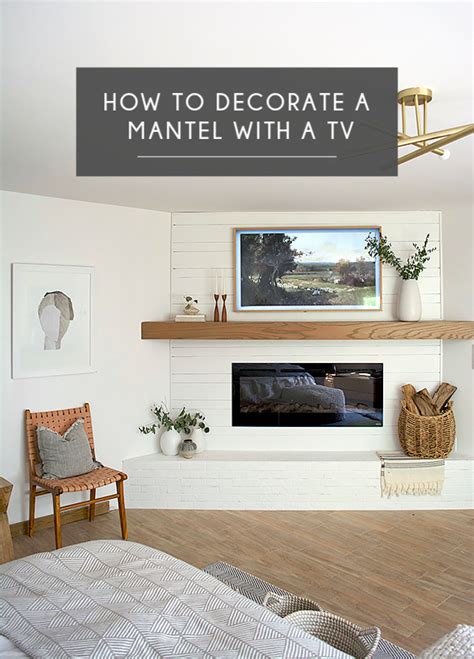 mantel decorating   tv brepurposed