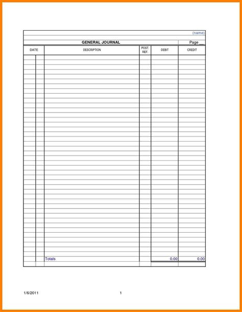 accounting ledger template printable