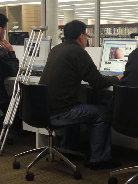 nnahuang grumble bum a man is watching porn at the library people caught watching pron in