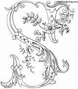 Coloring Pages Alphabet Illuminated Monogram Letters Fancy Letter Magic Monograms Flowered Embroidery Pattern Printable Colouring Color Lettering Cap Drop Getcolorings sketch template