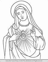 Immaculate Fatima Thecatholickid Jesus Marie Vierge Conception Colorare Colorier Teresa Madonna Saints sketch template
