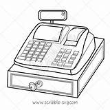 Cash Register Template Sketch Coloring sketch template